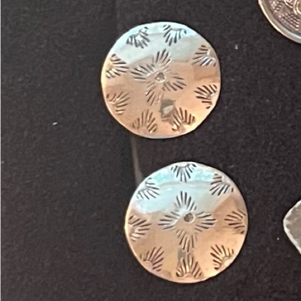 Sterling Silver southwest Pattern clip Earrings